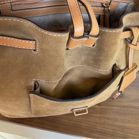 Michael Kors suede backpack w/ smooth leather back main image 2
